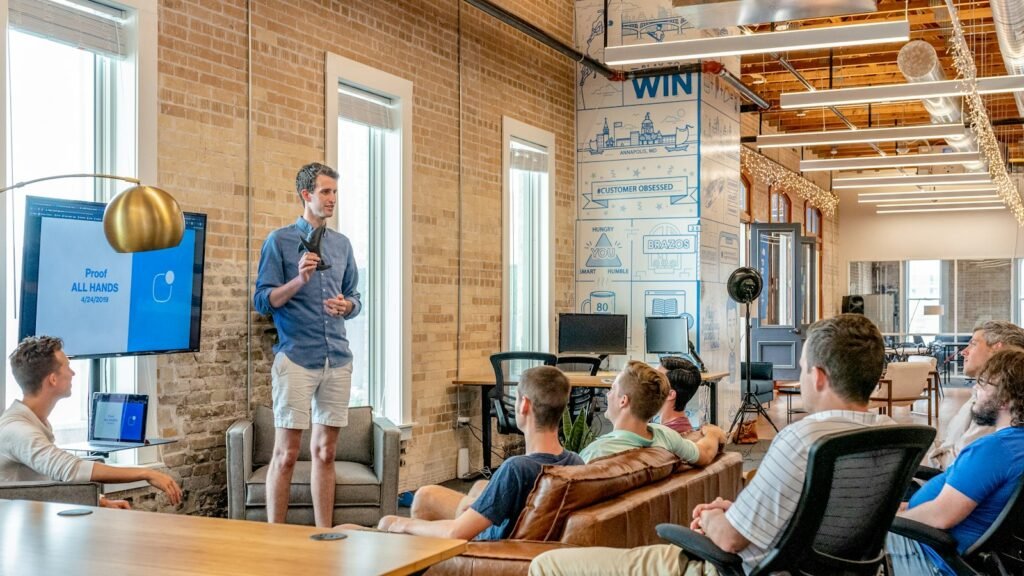 Formation IA en entreprise : atelier de formation avec une équipe en salle